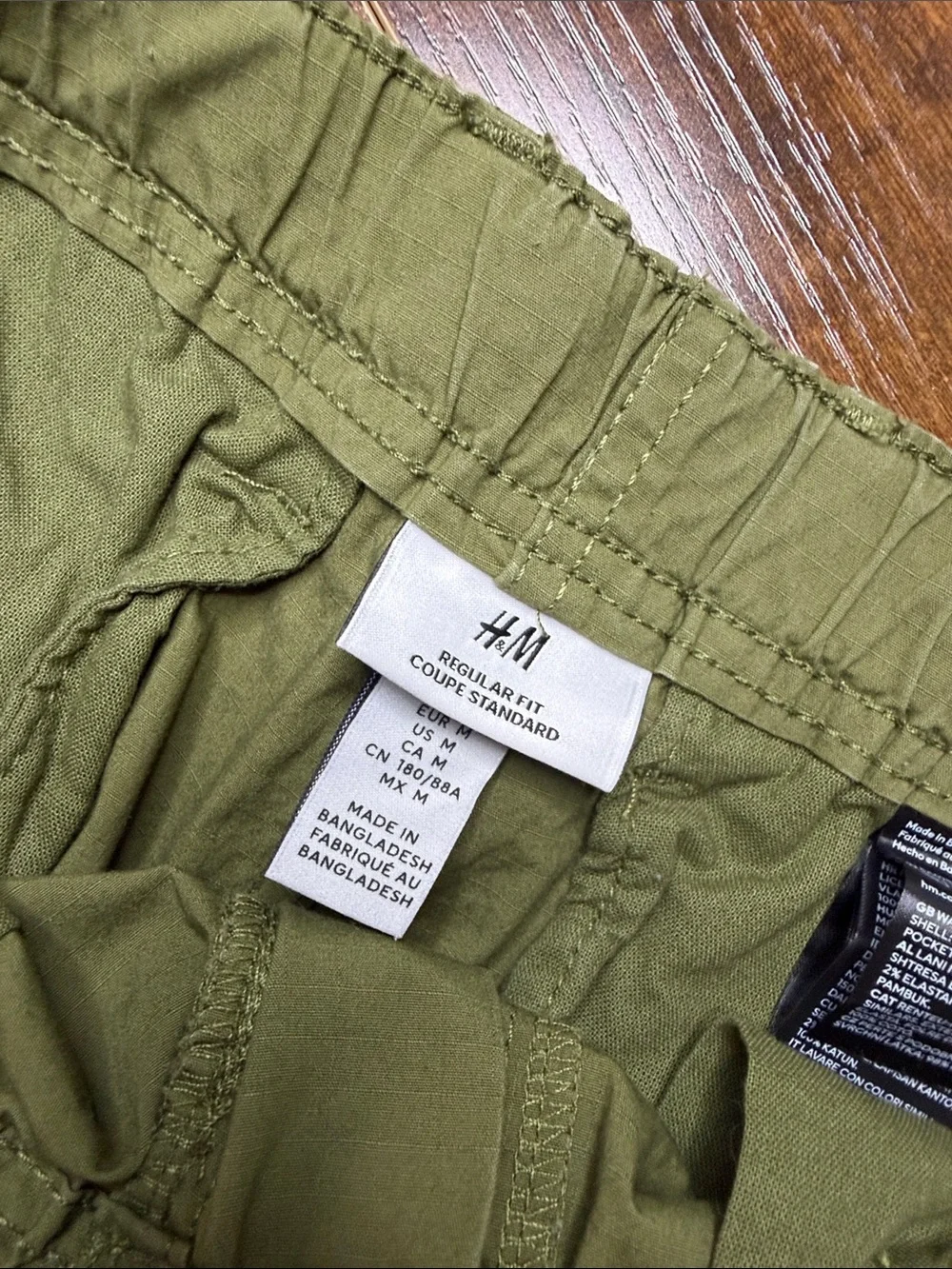 H&M Olive Green Men's Cargo Pants Size M Regular Fit
